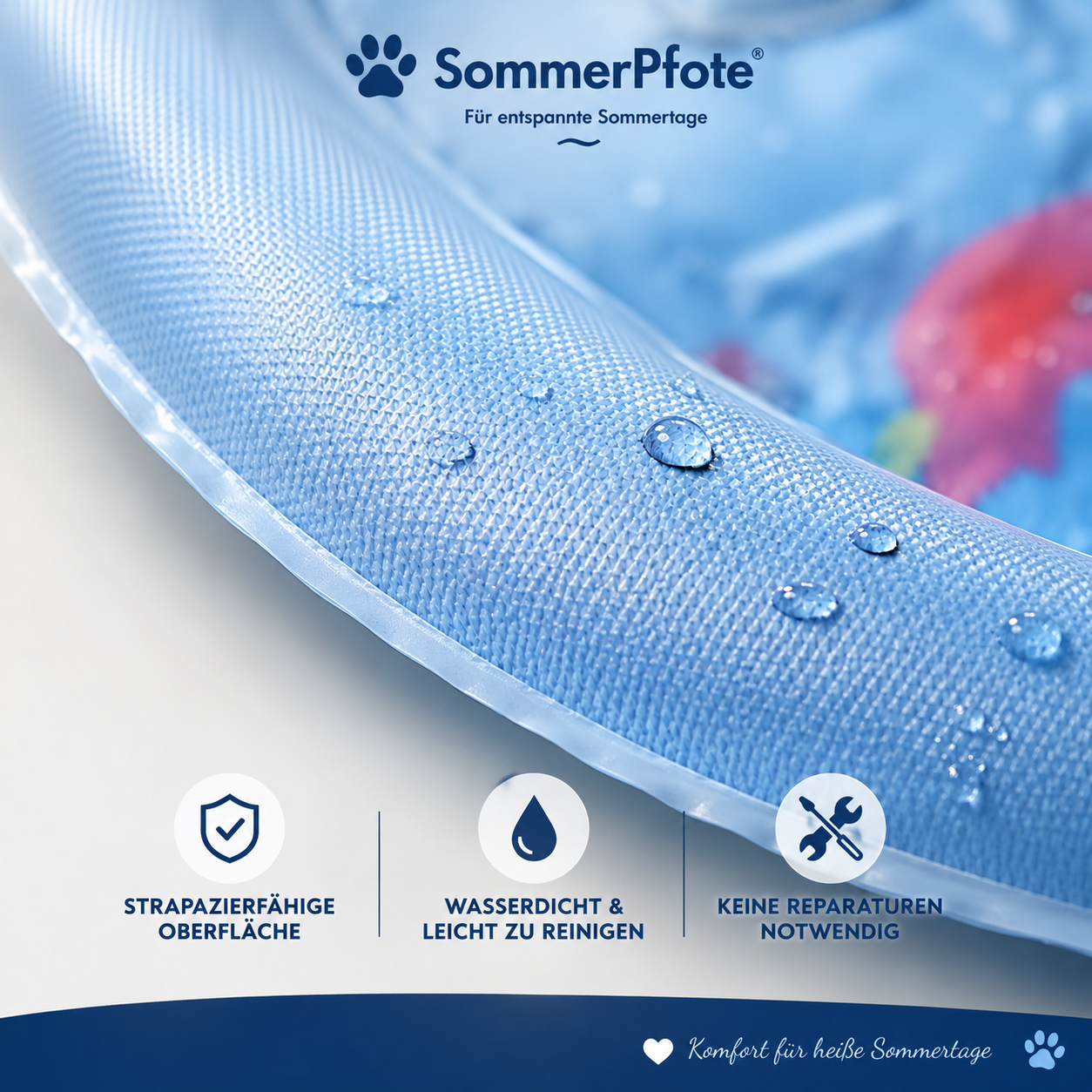 SommerPfote™ – Kühlendes Wasserbett für Hunde & Katzen